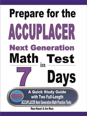 cover image of Prepare for the ACCUPLACER Next Generation Math Test in 7 Days